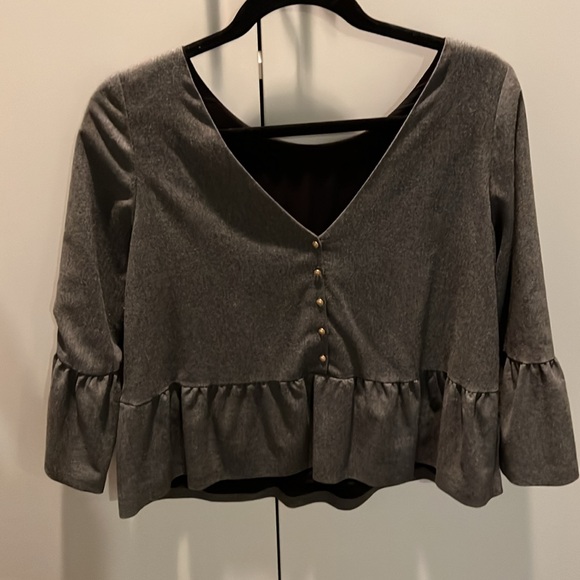Sezane Tavia Top. Grey. Size 36/US 4 - Picture 5 of 6